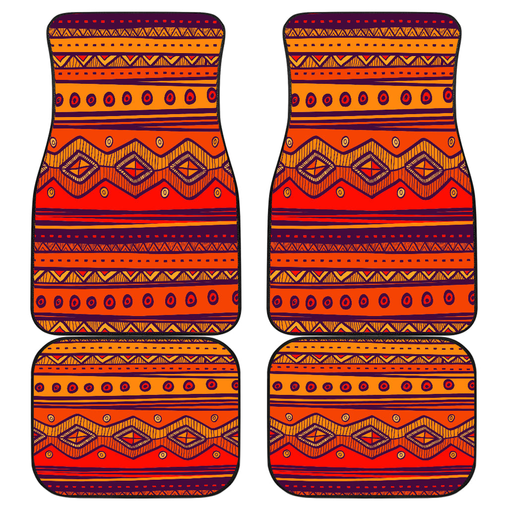 Native American Pattern Color Orange Front and Back Car Mats Set Of 4 LT10 - Wonder Print Shop