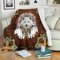 white-wolf-with-headress-feathers-blanket