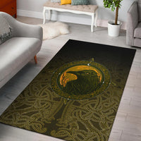 Viking Area Rug, Ethnic Odin Raven Gold RLT12 - Wonder Print Shop