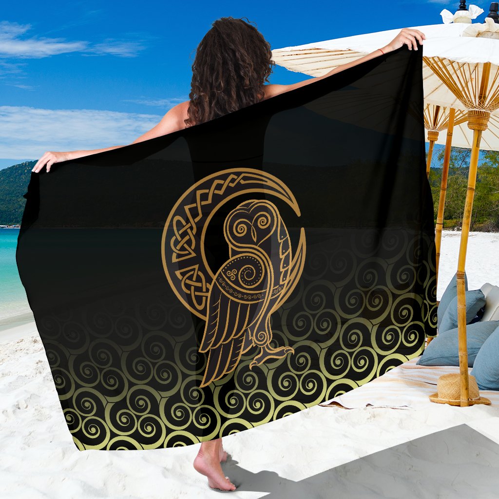 Viking Sarong Owl Celtic On Triskels Background RLT12 - Wonder Print Shop