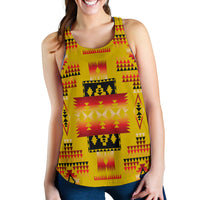 Yellow Tribes Pattern Native American Women Racerback Tank LT10 - Wonder Print Shop