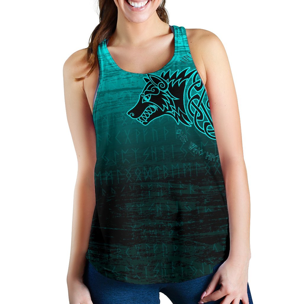 Viking Women's Racerback Tank, Skoll and Hati RLT12 - Wonder Print Shop