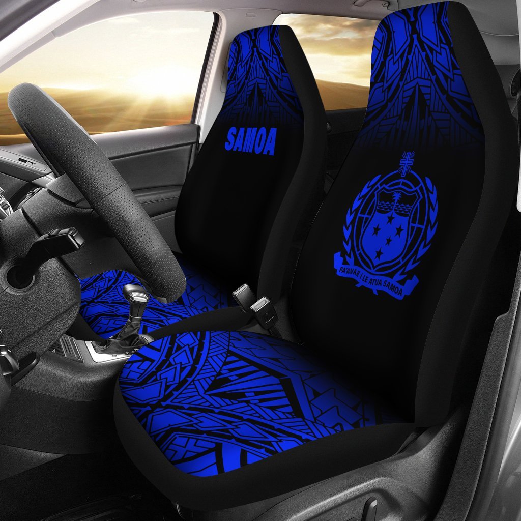 samoa-car-seat-covers-samoa-coat-of-arms-polynesian-tattoo-fog-blue