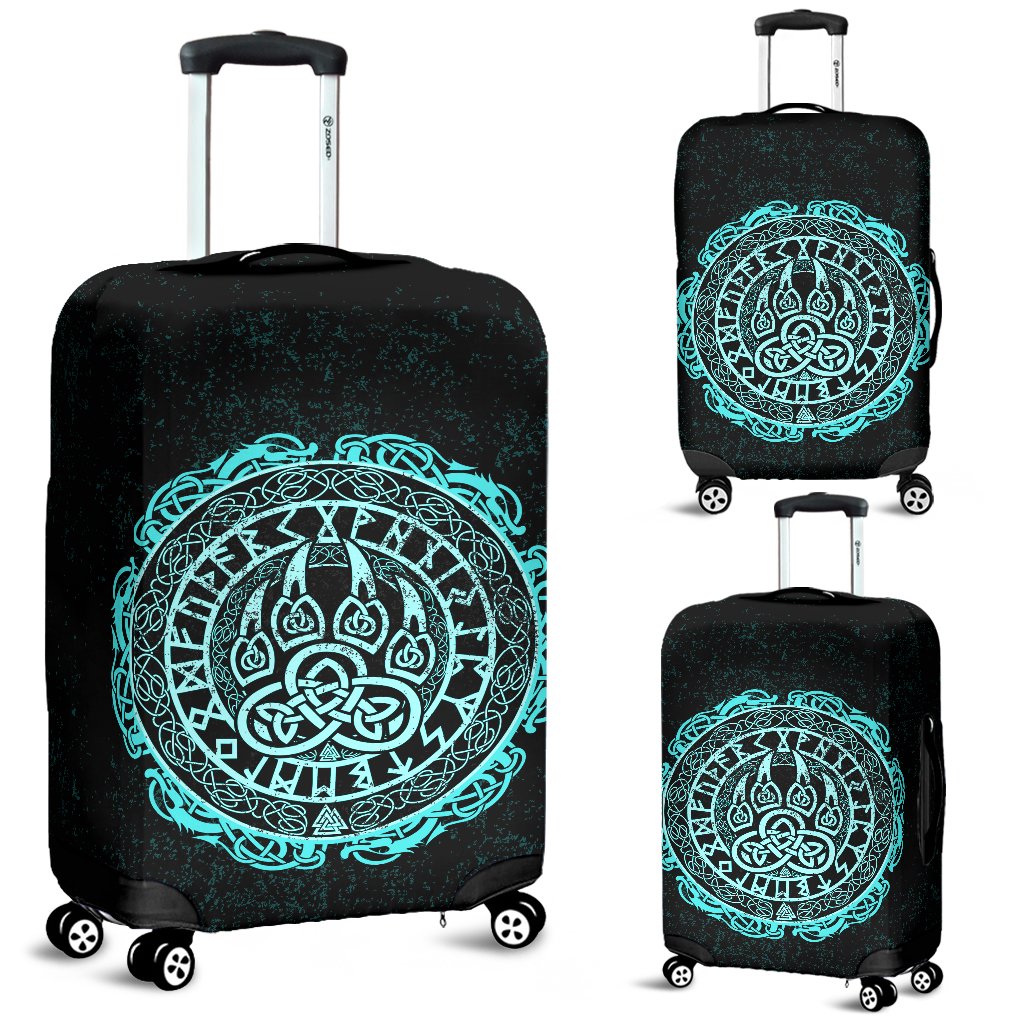 Viking Luggage Covers - Viking Bear Claws Cyan Tattoo RLT12 - Wonder Print Shop