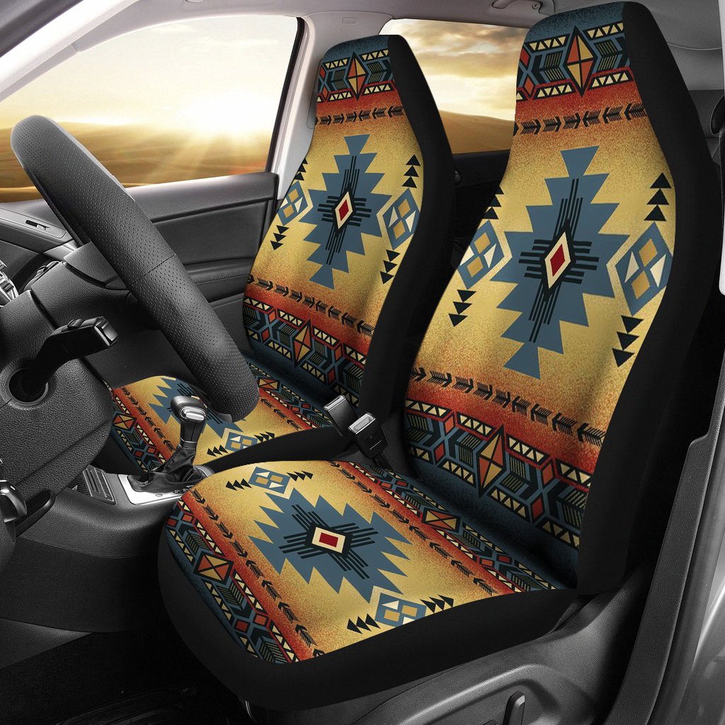Blue Pattern Native American Car Seat Covers LT10 - Wonder Print Shop