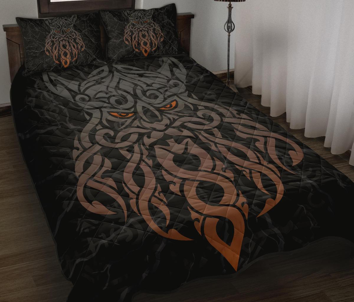 Viking Quilt Bed Set, Odin God Furthark Tattoo Special RLT12 - Wonder Print Shop