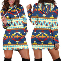 Pattern Geometric Native American Hoodie Dress LT10 - Wonder Print Shop