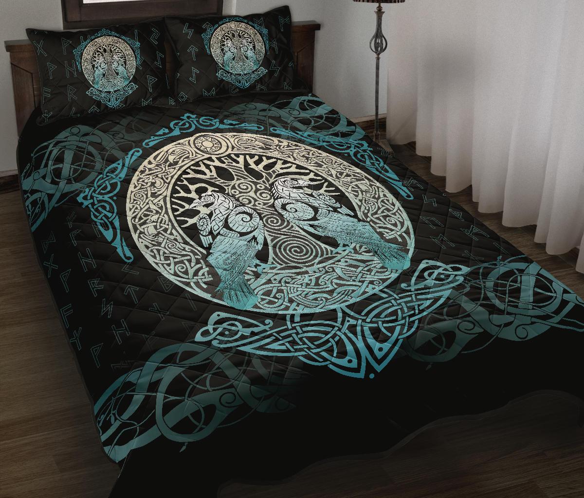 Viking Quilt Bed Set Yggdrasil and Ravens RLT12 - Wonder Print Shop