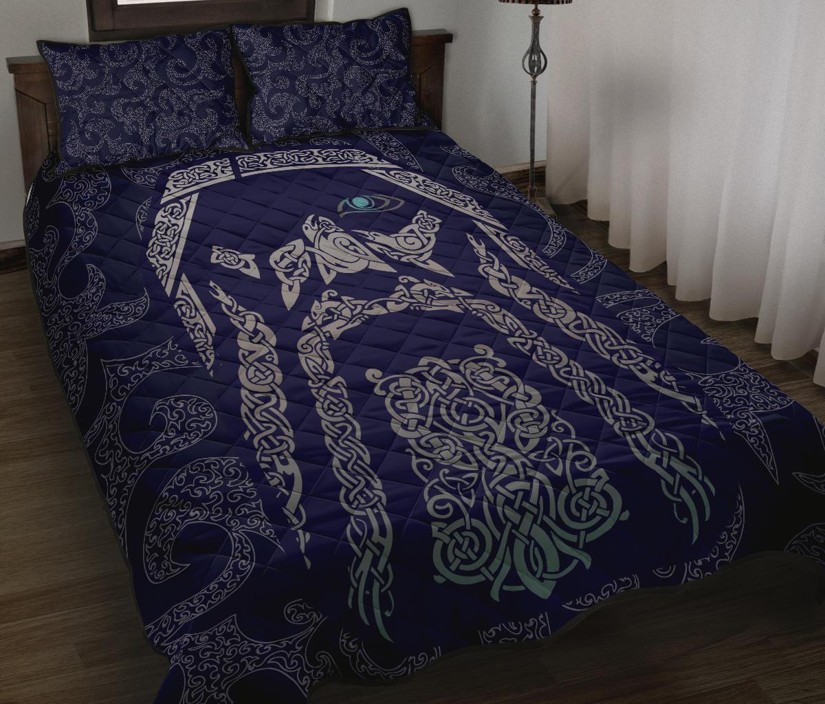 Viking Quilt Bed Set Odin God Tattoo RLT12 - Wonder Print Shop