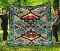 Blue United Tribes Art Native American Design Premium Quilt LT10 - Wonder Print Shop
