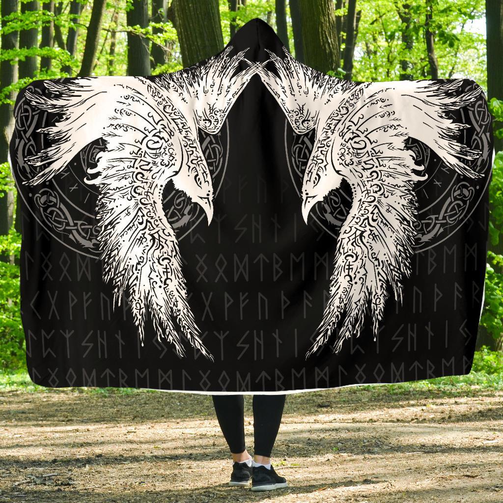 Viking Economy Hooded Blanket Mystical Raven Tattoo Special RLT12