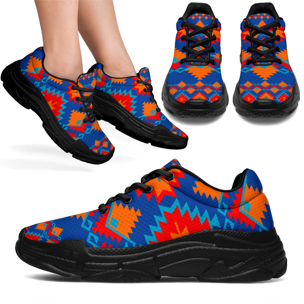 native-american-red-and-yellow-geometric-chunky-sneakers