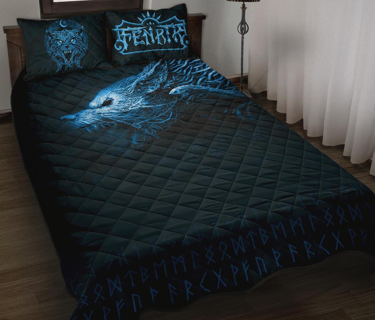 Viking Quilt Bed Set, Fenrir Wolf RLT12 - Wonder Print Shop
