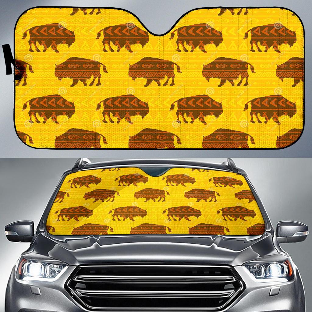 yellow-bison-pattern-native-american-auto-sun-shades