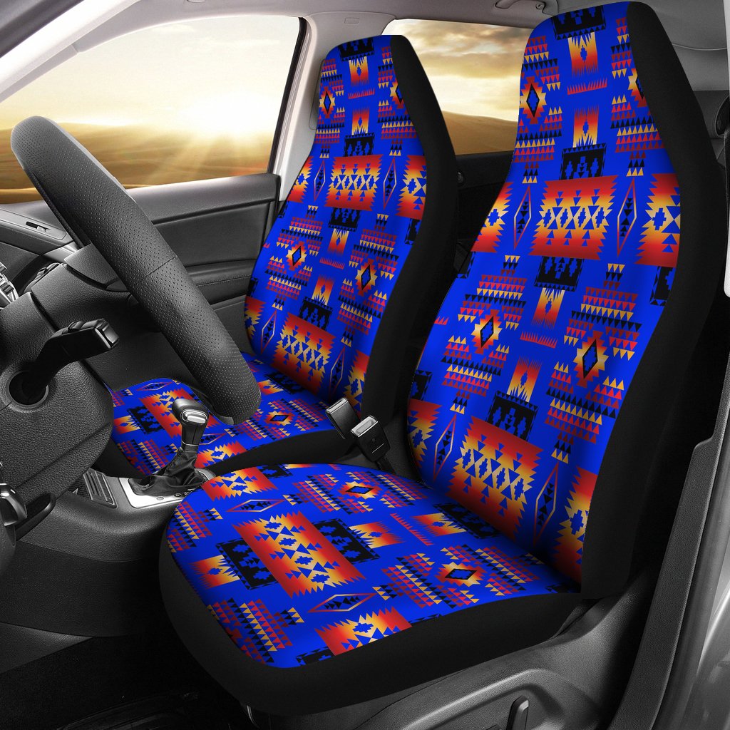 Blue Neon Tribal Native American Car seat Covers LT10 - Wonder Print Shop