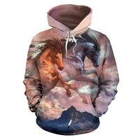 Running Horses Cloudy Native American All Over Hoodie LT10 - Wonder Print Shop