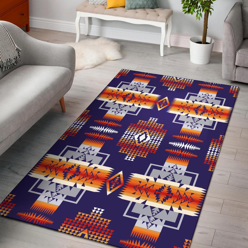 Purple Tribes Pattern Native American Area Rug LT10 - Wonder Print Shop