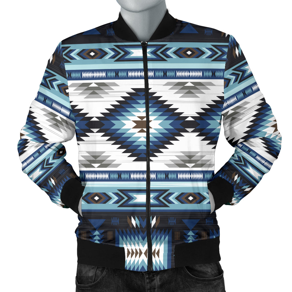 Blue Colors Pattern Men's Bomber Jacket LT10 - Wonder Print Shop