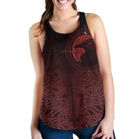 Viking Women's Racerback Tank, Ethnic Odin Raven Red RLT12 - Wonder Print Shop