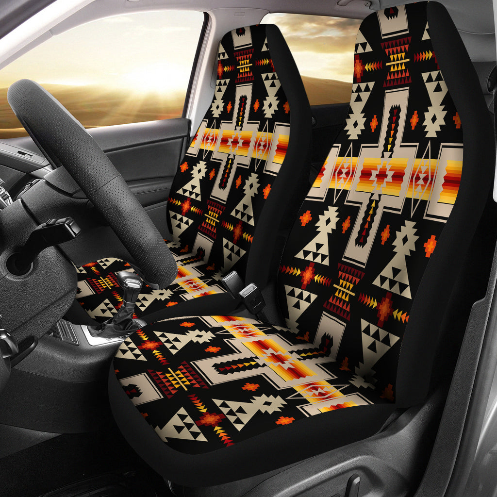 Black Tribe Design Native American Car Seat Covers LT10 - Wonder Print Shop