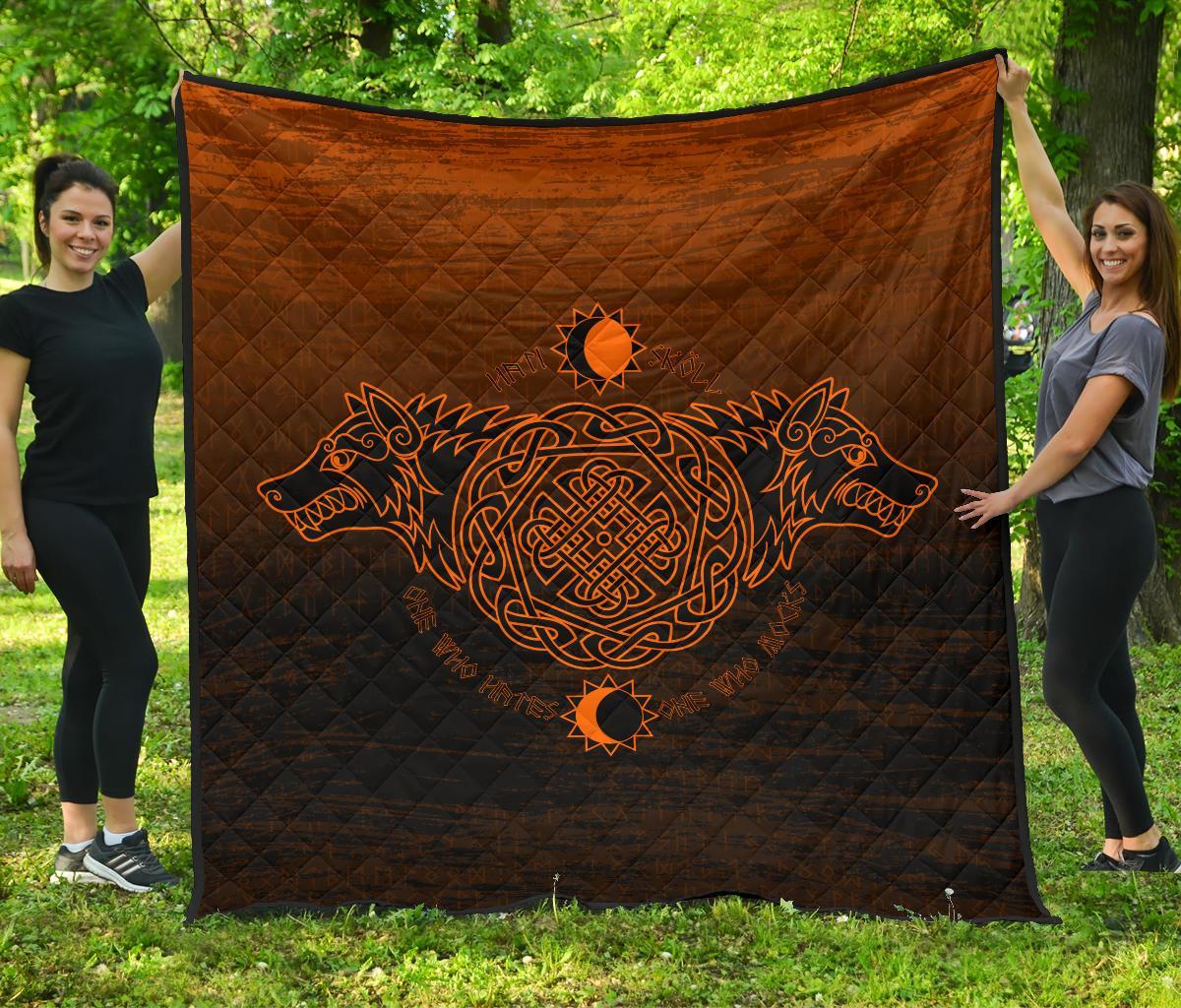 Viking Premium Quilt, Skoll and Hati Orange RLT12 - Wonder Print Shop