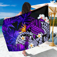 Kanaka Maoli Hawaiian Sarong, Polynesian Pineapple Banana Leaves Turtle Tattoo Purple - Wonder Print Shop