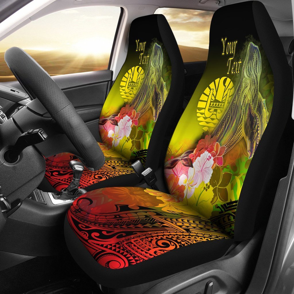 tahiti-custom-personalised-car-seat-covers-humpback-whale-with-tropical-flowers-yellow