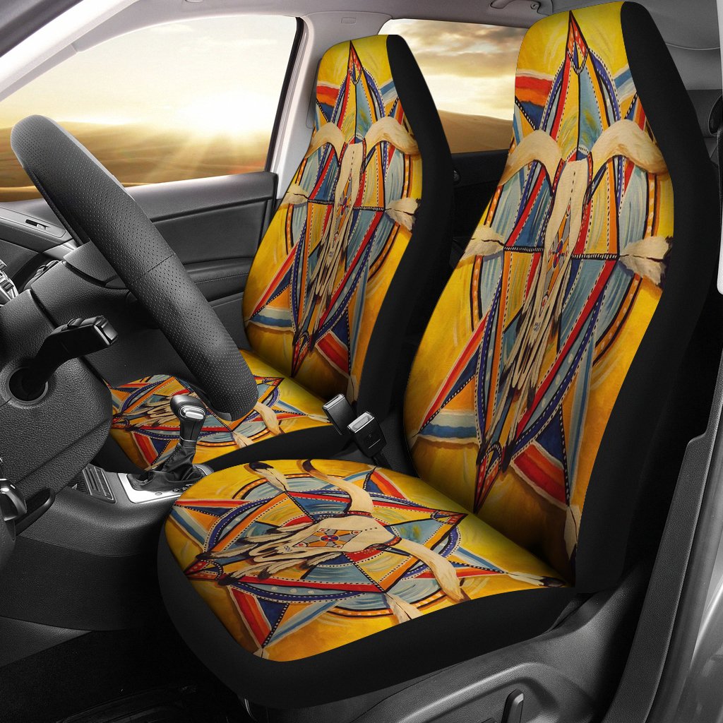 Bison Yellow Native American Car Seat Covers LT10 - Wonder Print Shop