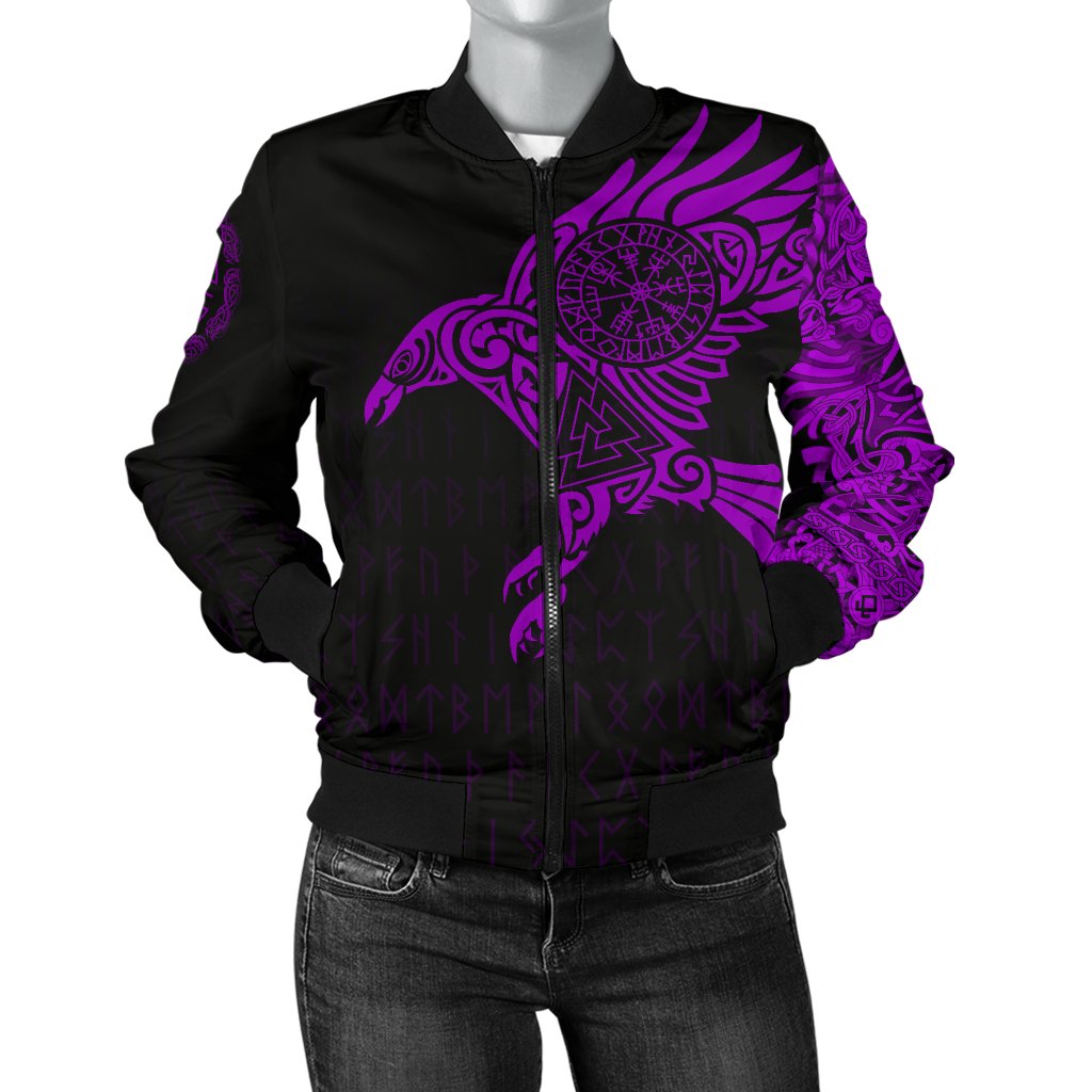 Viking Ravens Tattoo Women's Bomber Jacket RLT12 - Wonder Print Shop
