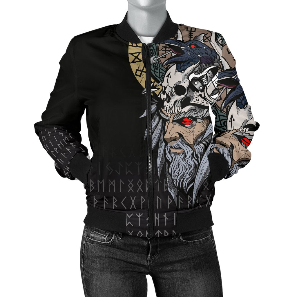 Viking Odin Raven Women's Bomber Jacket RLT12 - Wonder Print Shop