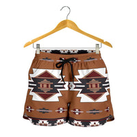 native-american-temple-all-over-print-women-shorts