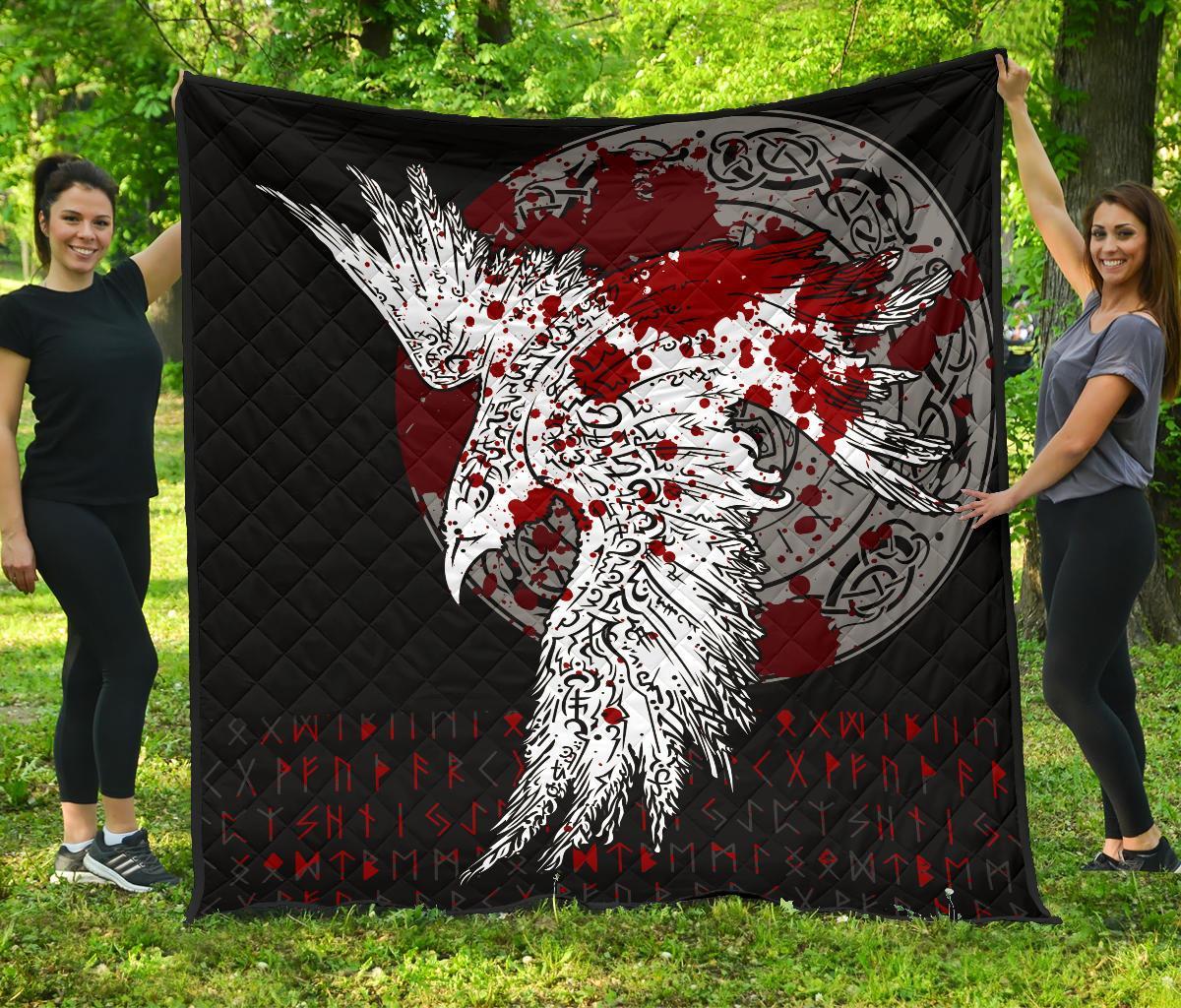 Viking Premium Quilt - Mystical Raven Tattoo Blood RLT12 - Wonder Print Shop