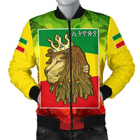 Ethiopia Bomber Jacket Rasta Lion King Flag Men - Wonder Print Shop