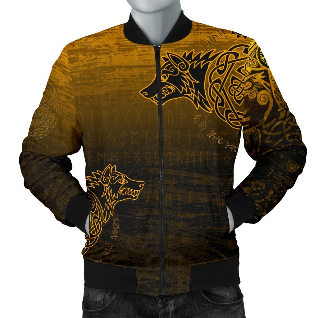 Viking Men's Bomber Jacket, Skoll and Hati RLT12 - Wonder Print Shop