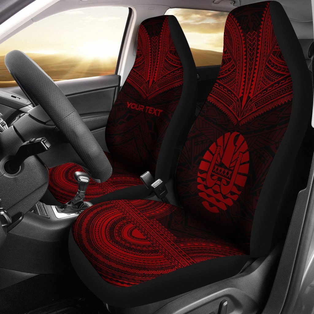 tahiti-custom-personalised-car-seat-cover-tahiti-flag-polynesian-chief-tattoo-deep-red-version