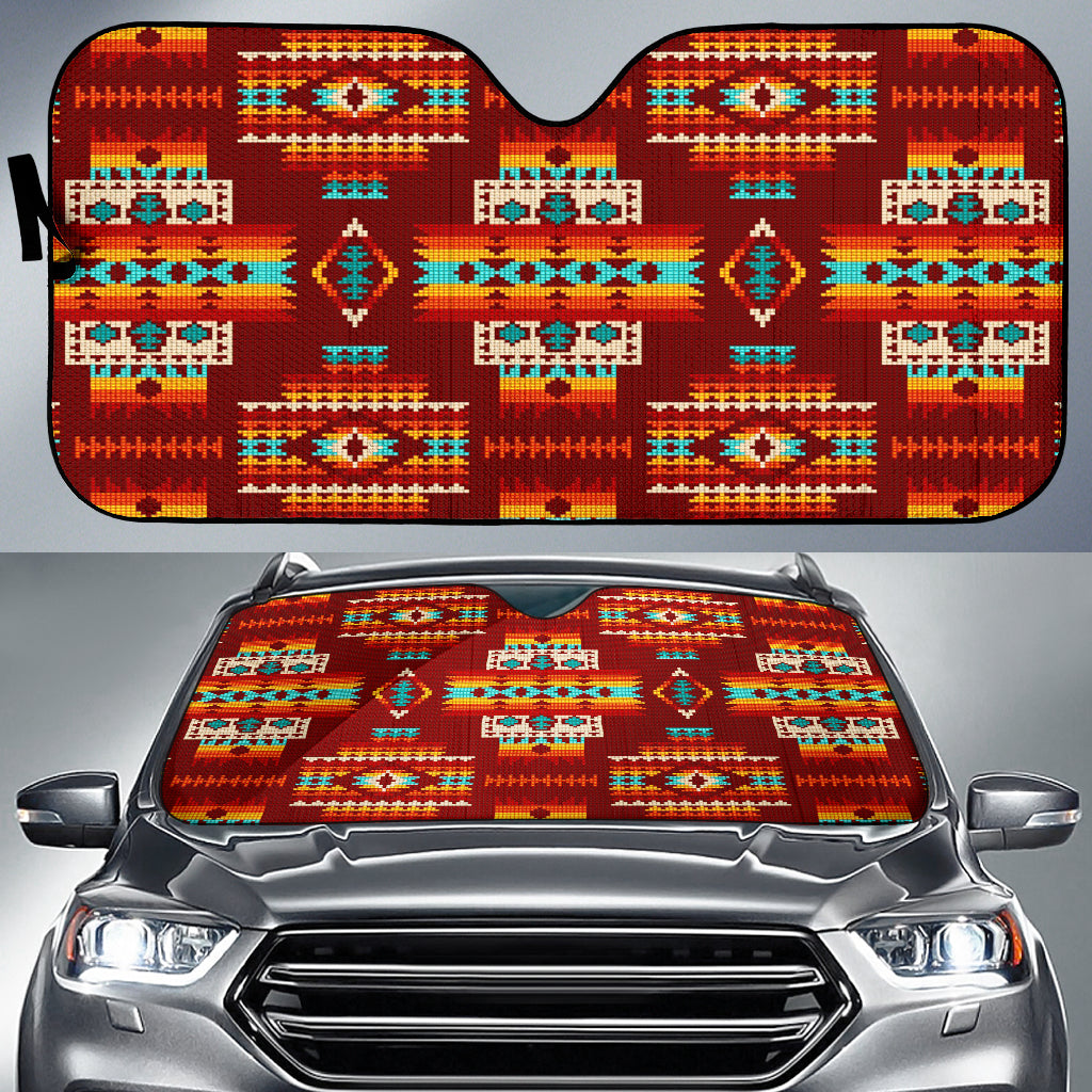 red-pattern-native-american-auto-sun-shades
