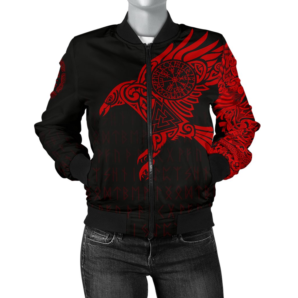 Viking Ravens Tattoo Women's Bomber Jacket RLT12 - Wonder Print Shop