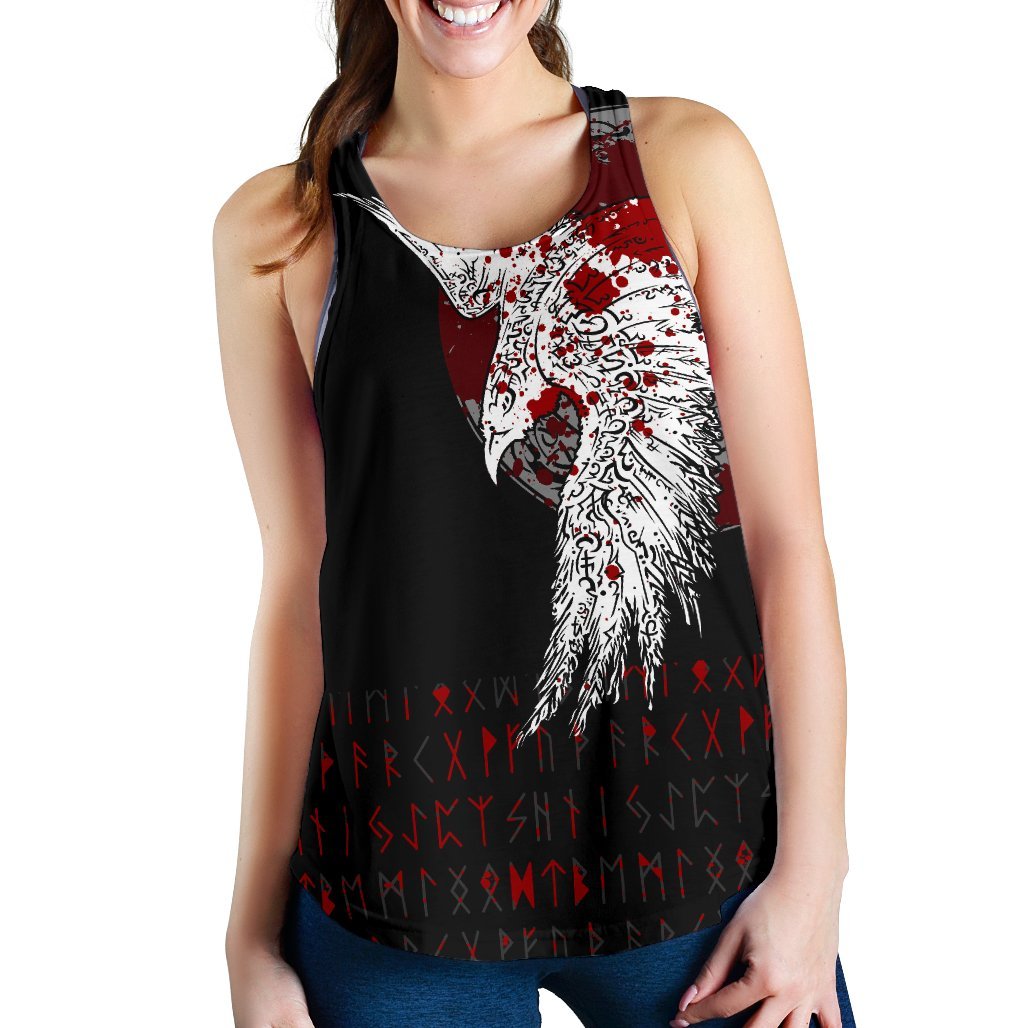 Viking Women's Racerback Tank - Mystical Raven Tattoo Blood RLT12 - Wonder Print Shop