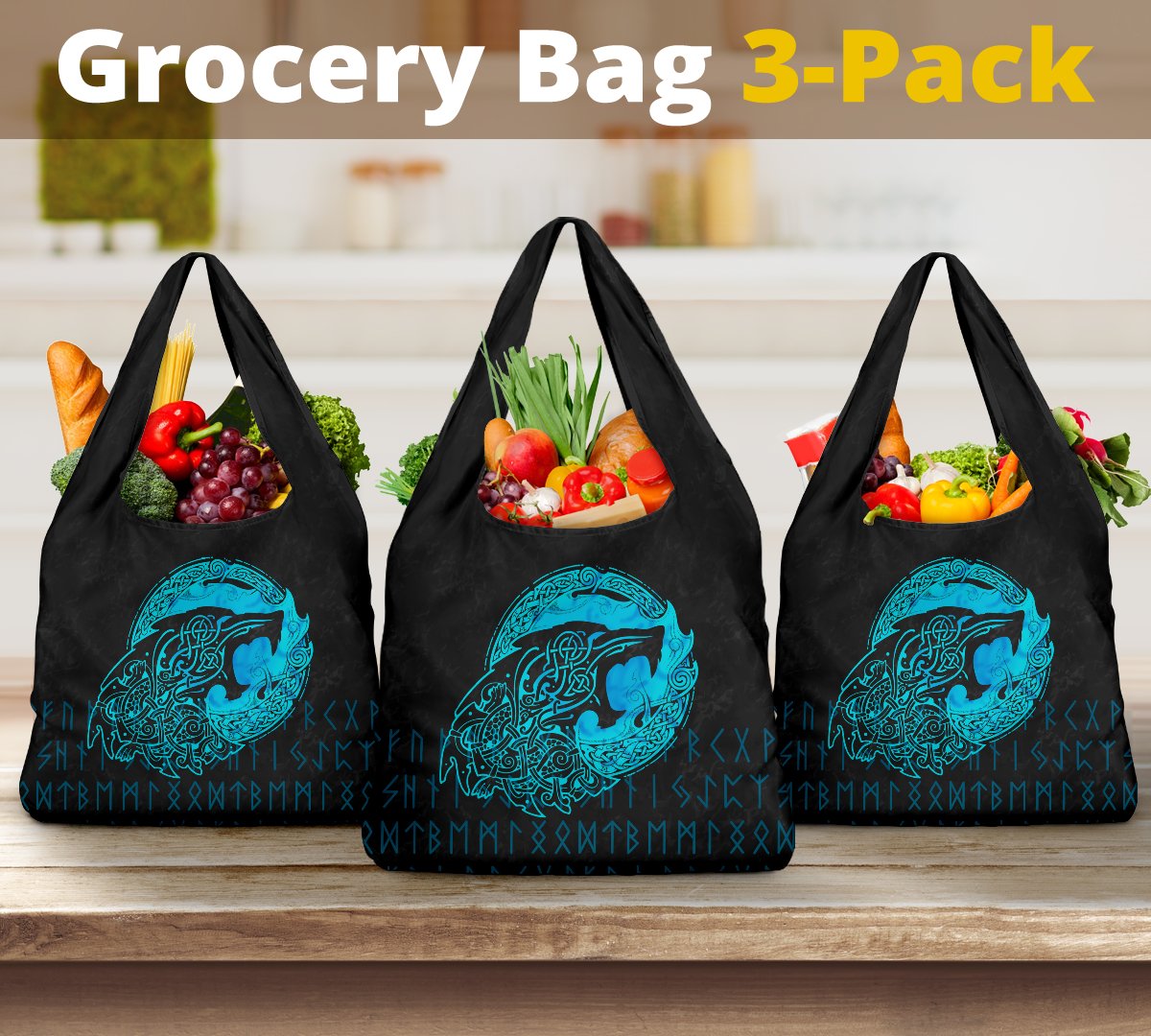 viking-grocery-bag-3-pack-fenrir-wolf-cyan