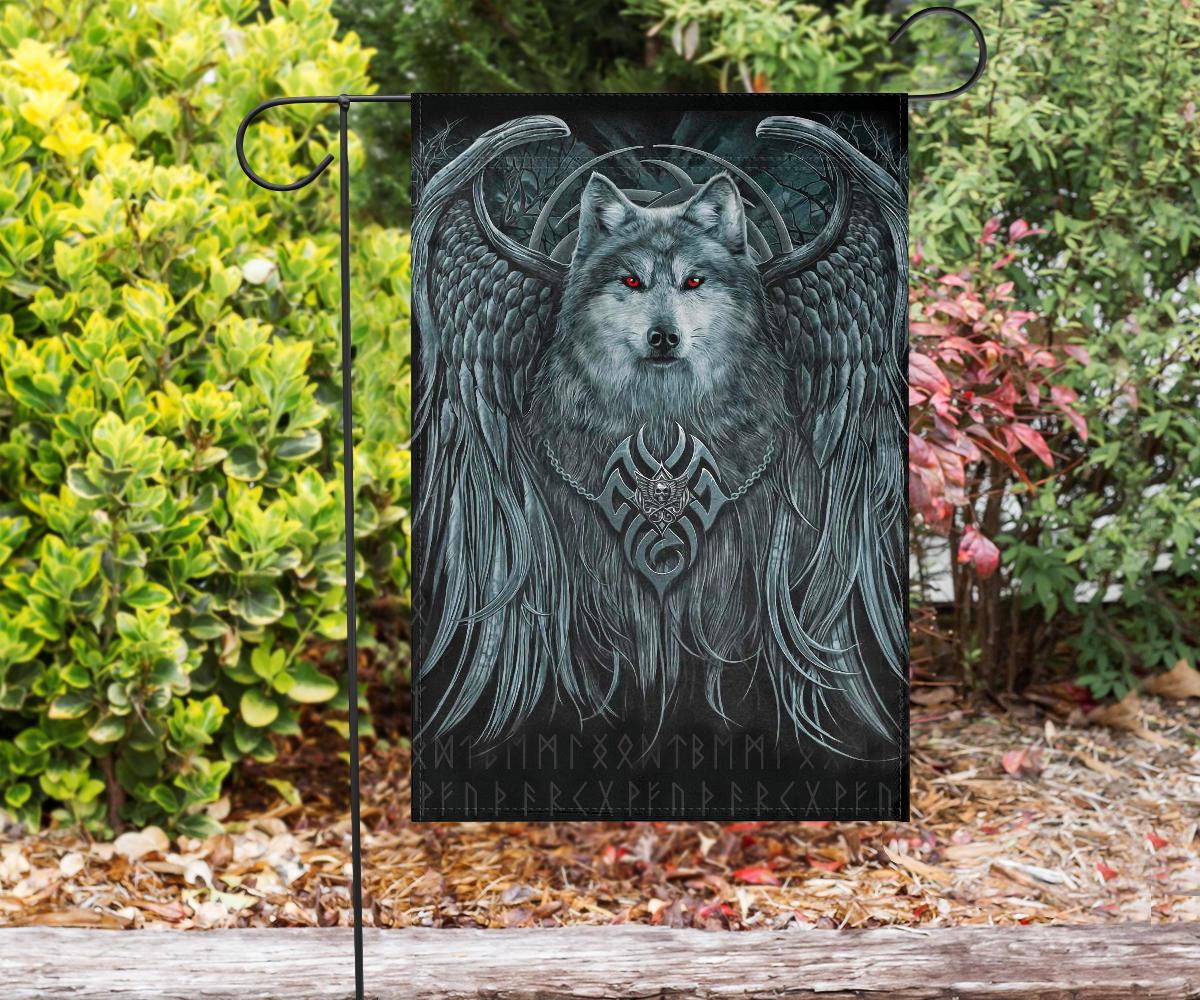 Viking Flag, Spiral Wolf Spirit RLT12 - Wonder Print Shop
