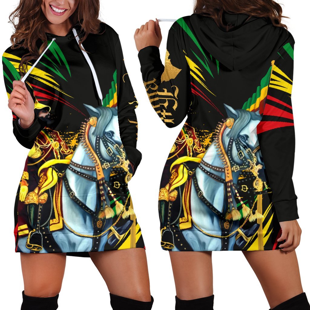 Ethiopia Emperor Haile Selassie Hoodie Dress - Wonder Print Shop