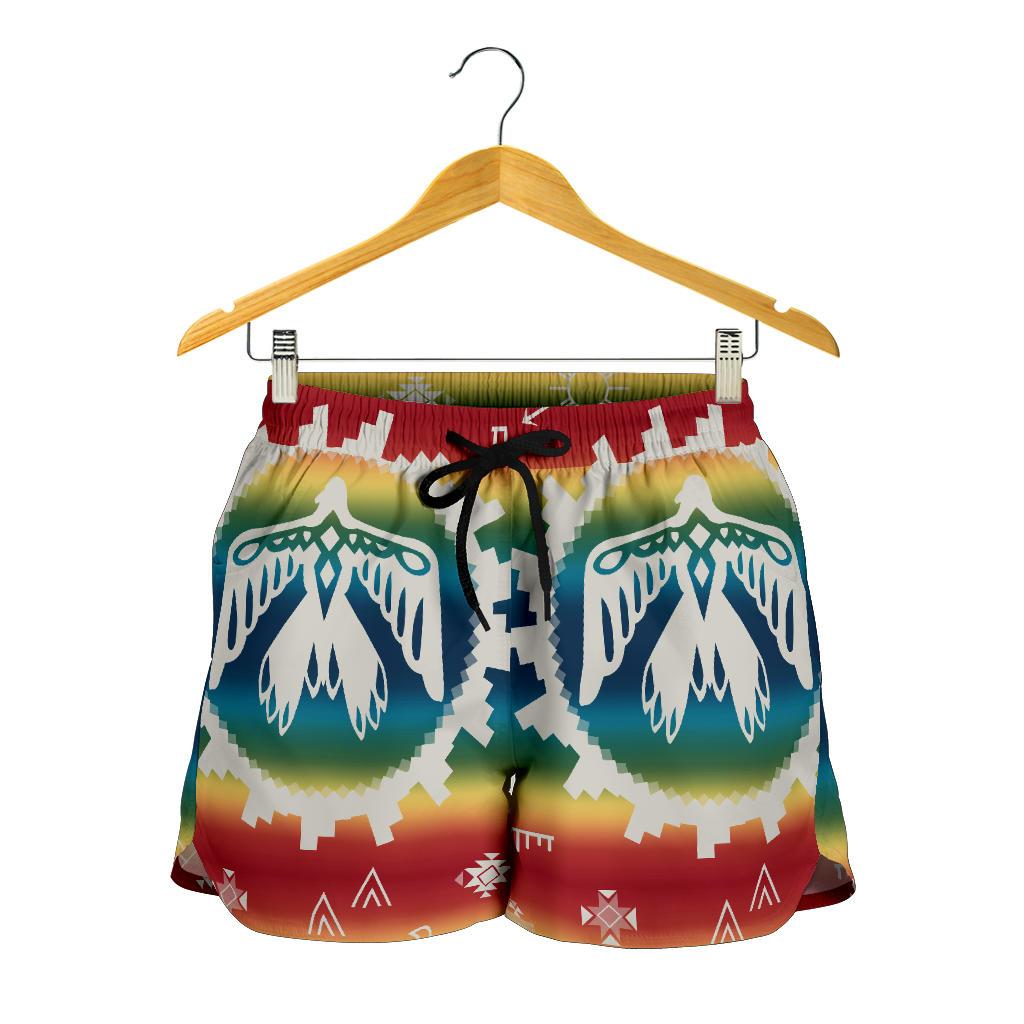 native-american-thunderbird-rainbow-all-over-print-women-shorts