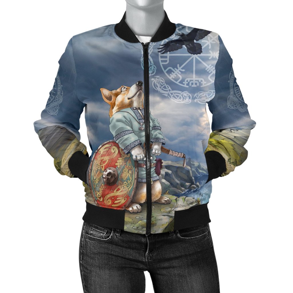Viking Women's Bomber Jacket, Corgi RLT12 - Wonder Print Shop