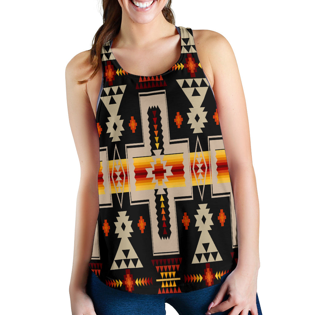 Black Tribe Design Native American Women Racerback Tank LT10 - Wonder Print Shop