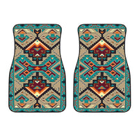 Tribe Blue Pattern Native American Front Car Mats (Set Of 2) LT10 - Wonder Print Shop