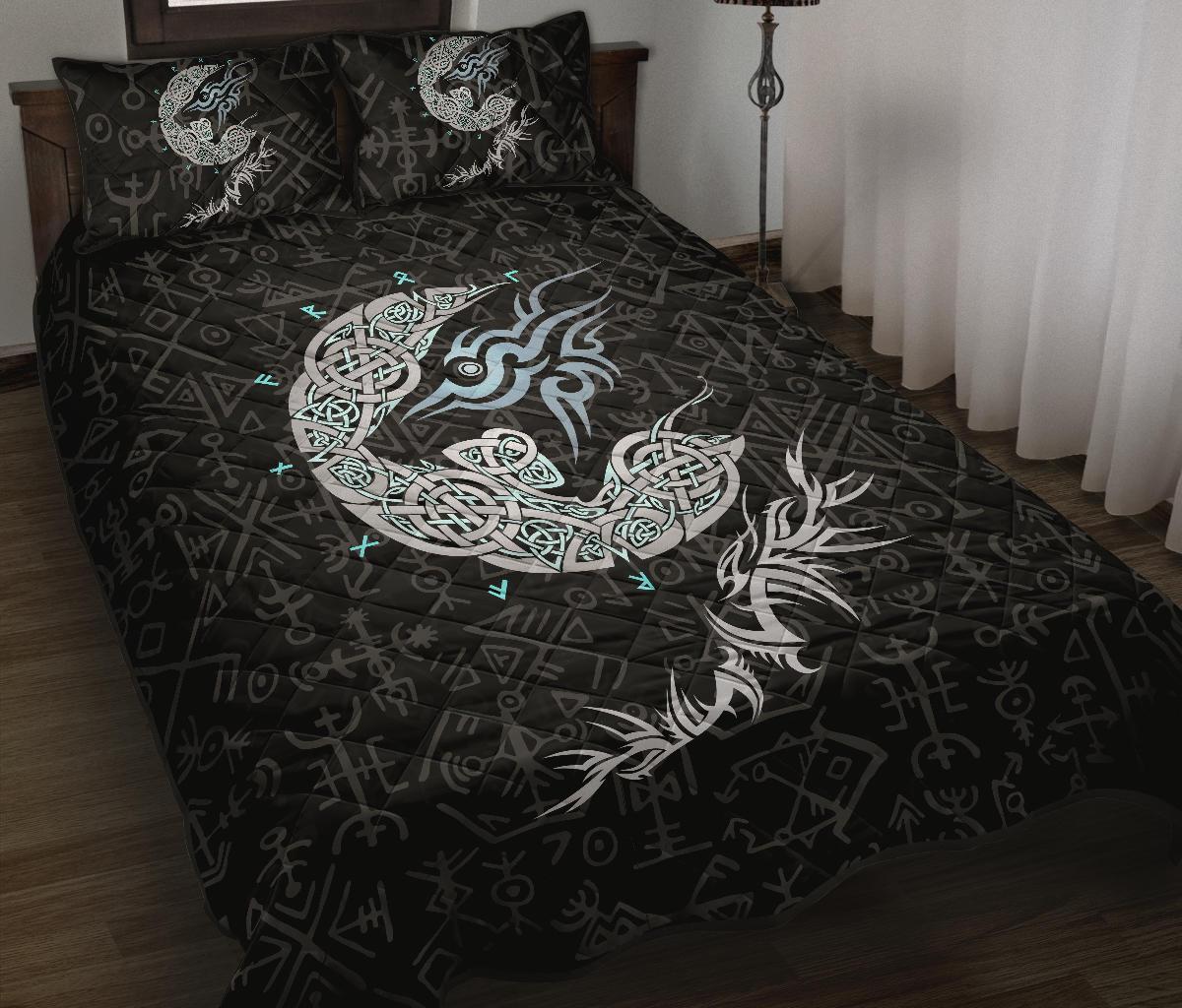 Viking Fenrir Wolf Quilt Bed Set RLT12 - Wonder Print Shop