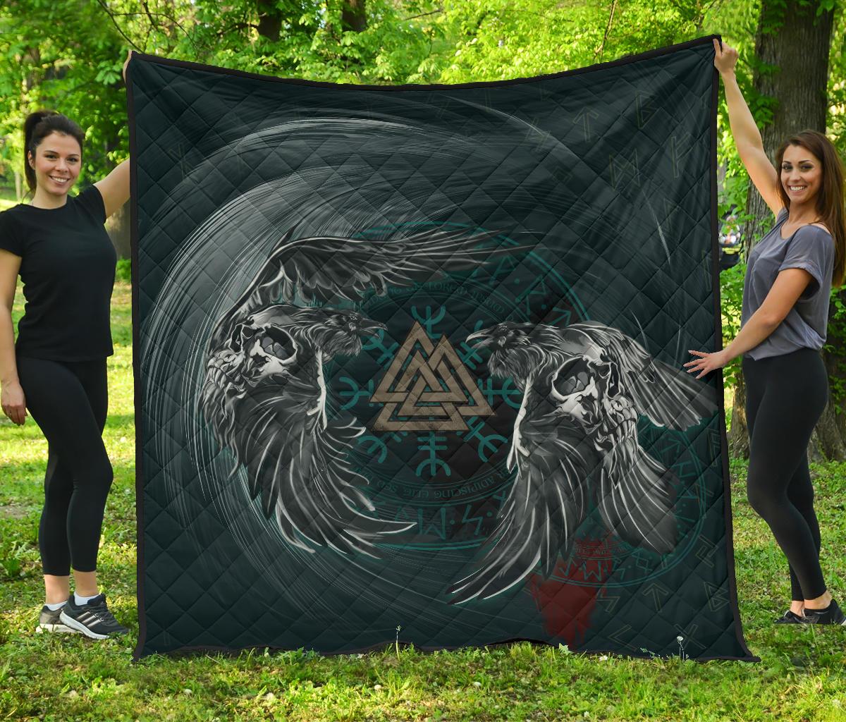 Viking Quilt Ravens Skull Tattoo 9 RLT12 - Wonder Print Shop