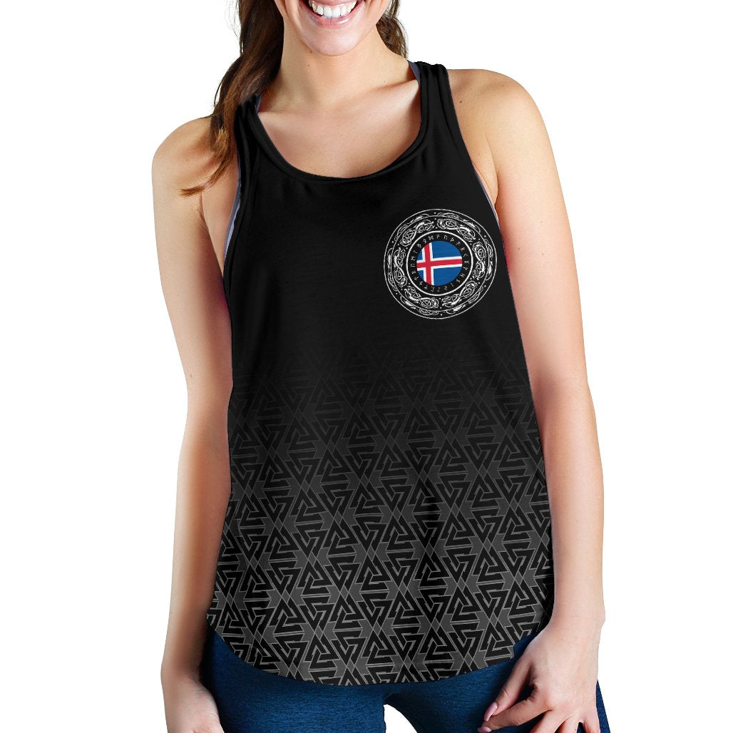 Viking Women's Racerback Tank - Iceland Coat Of Arms RLT12 - Wonder Print Shop