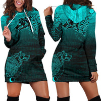 Viking Women's Hoodie Dress, Skoll and Hati RLT12 - Wonder Print Shop