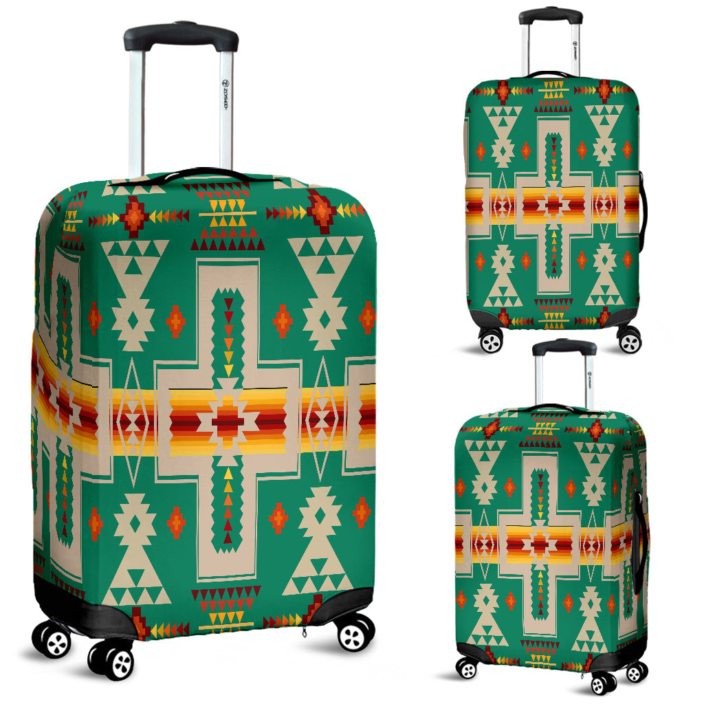 Light Green Tribe Design Native American Luggage Covers LT10 - Wonder Print Shop